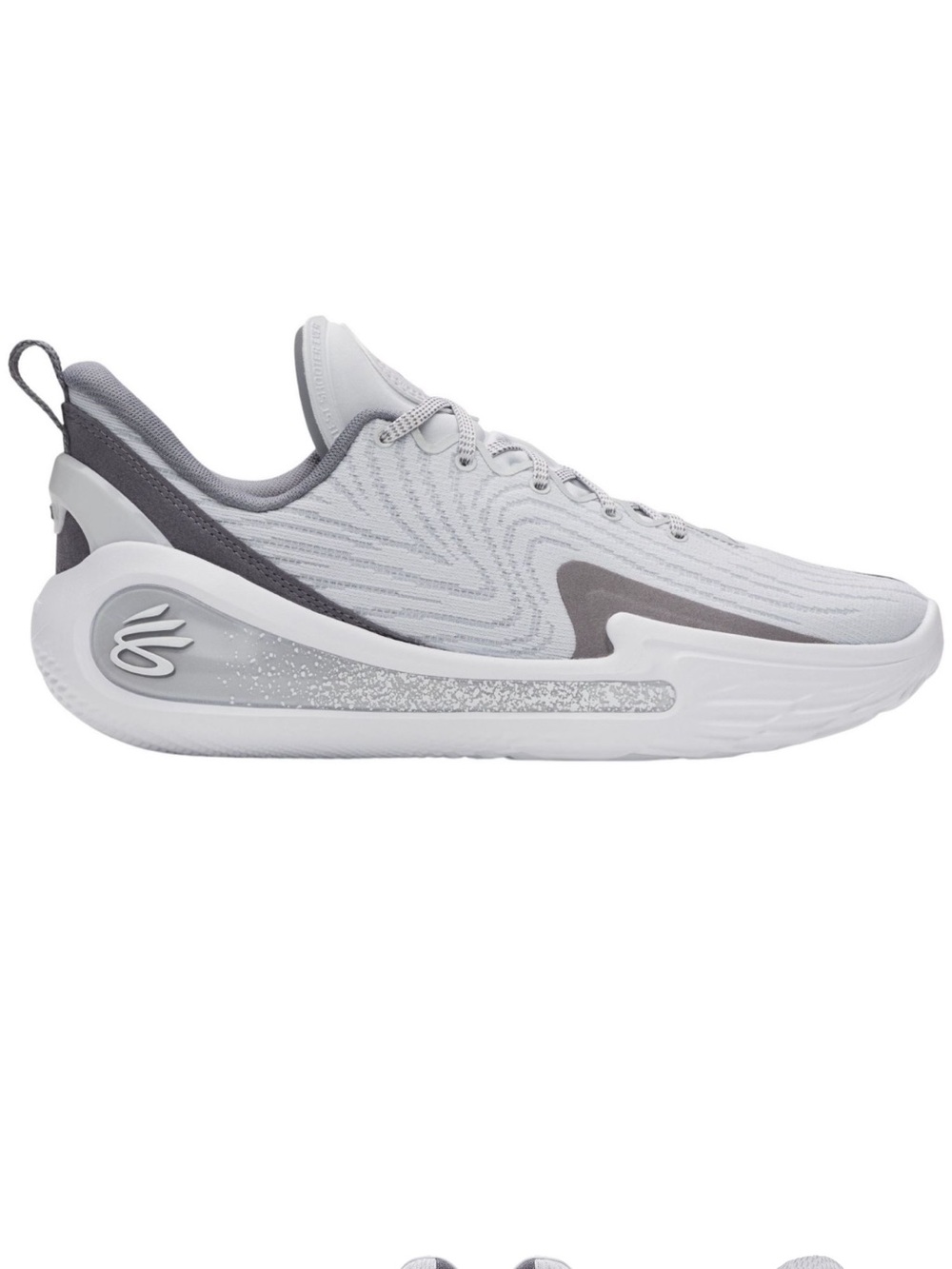 Under Armour Men’s Gray White Curry 12 Basketball Shoes 7.5